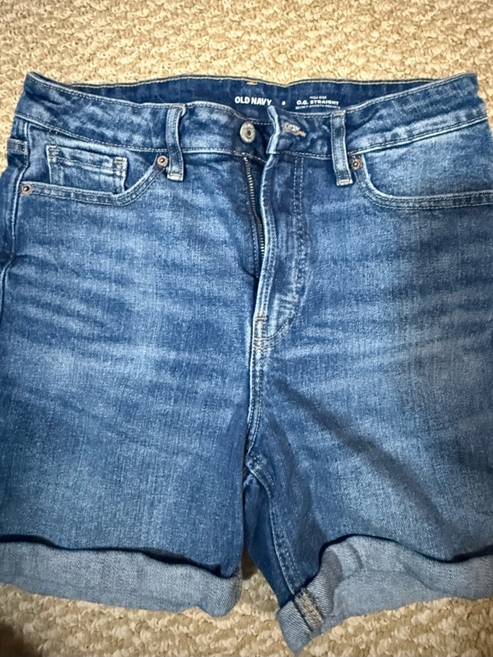 Old Navy Men's Medium Blue Rolled Cuff Denim Shorts